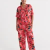 Sussan Floral Bloom Wide Leg Pyjama Set-Women Pyjama Sets