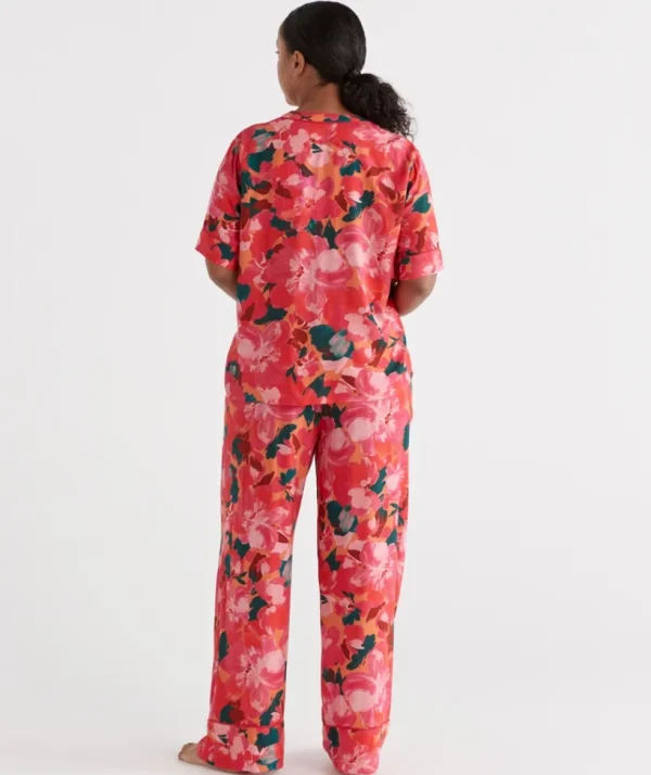 Sussan Floral Bloom Wide Leg Pyjama Set-Women Pyjama Sets