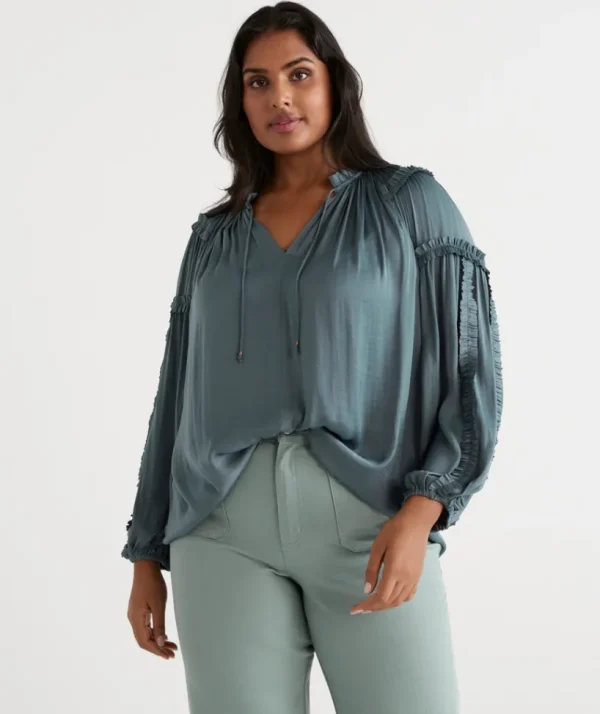 Sussan Frill Sleeve Top-Women Shirts