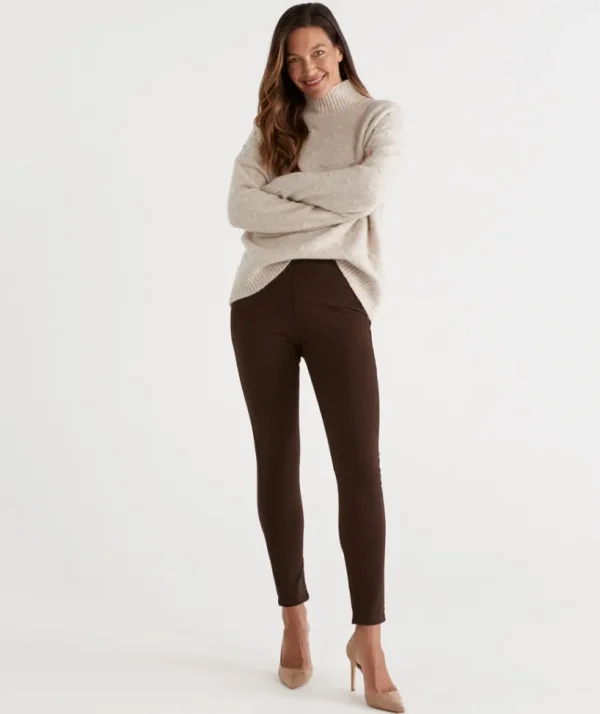 Sussan Knit Denim Legging-Women Pants