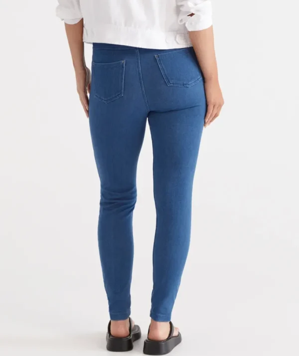 Sussan Knit Denim Legging-Women Pants