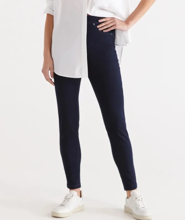 Sussan Knit Denim Legging-Women Pants