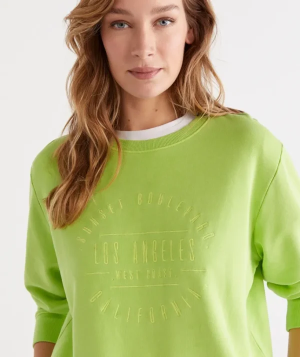 Sussan La Embroidered Sweat-Women Tops