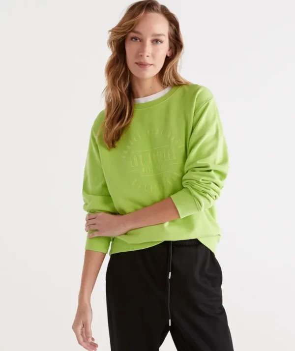 Sussan La Embroidered Sweat-Women Tops