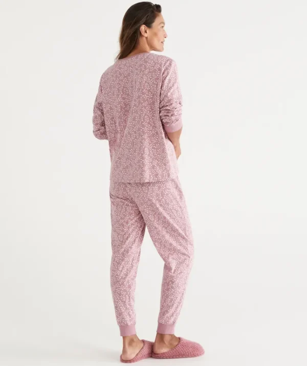 Sussan Leaf Print Australian Cotton Pyjama Set-Women Pyjama Sets