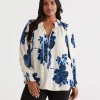 Sussan Linear Floral Blouse-Women Shirts