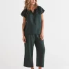 Sussan Linen ¾ Wide Leg Lounge Pant-Women Lounge