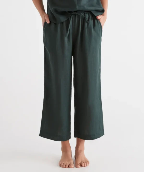 Sussan Linen ¾ Wide Leg Lounge Pant-Women Lounge