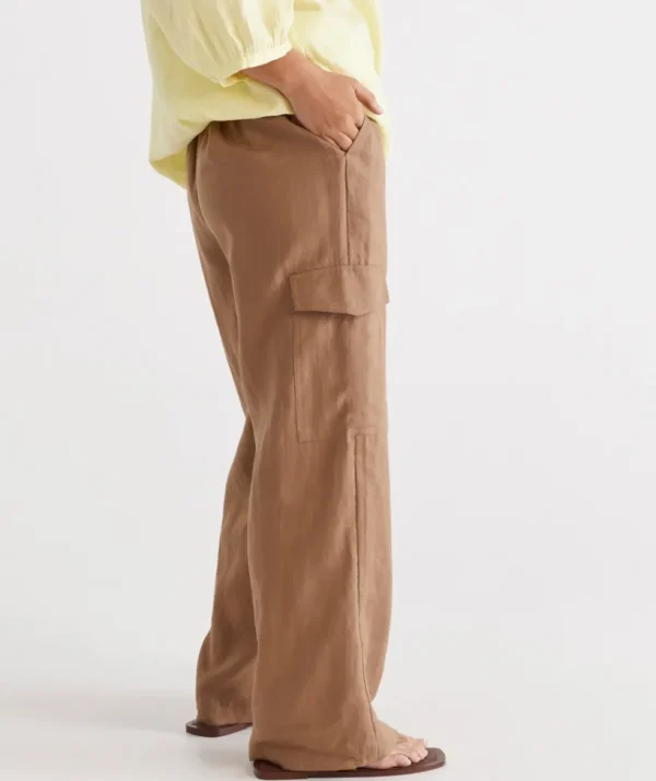 Sussan Linen Cargo Pant-Women Pants