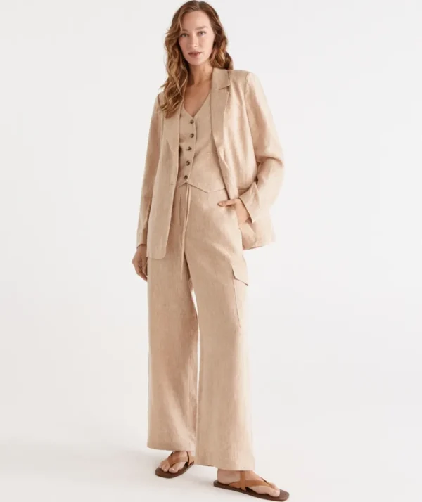 Sussan Linen Cargo Pant-Women Pants