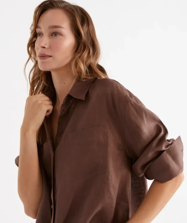 Sussan Linen Everyday Shirt-Women Shirts