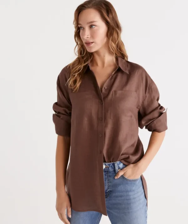 Sussan Linen Everyday Shirt-Women Shirts