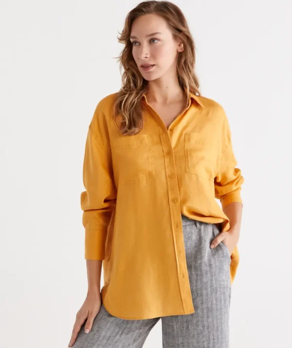 Sussan Linen Everyday Shirt-Women Shirts