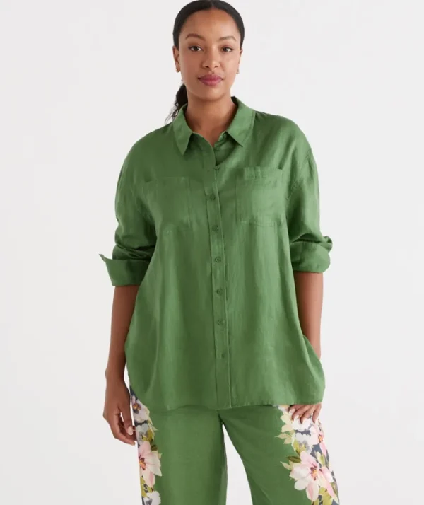 Sussan Linen Everyday Shirt-Women Shirts