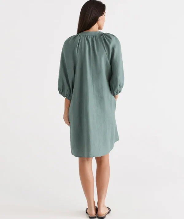 Sussan Linen Popover Dress-Women Dresses