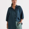 Sussan Linen Raglan Shirt-Women Shirts