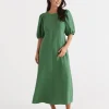 Sussan Linen Seam Detail Dress-Women Dresses