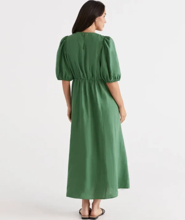 Sussan Linen Seam Detail Dress-Women Dresses