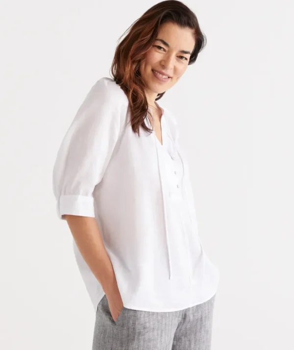 Sussan Linen Top-Women Shirts