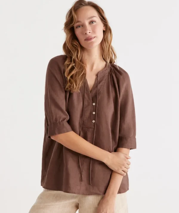 Sussan Linen Top-Women Shirts