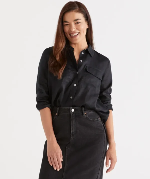 Sussan Linen Urban Shirt-Women Shirts