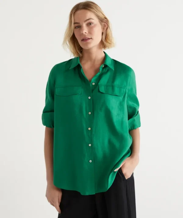 Sussan Linen Urban Shirt-Women Shirts