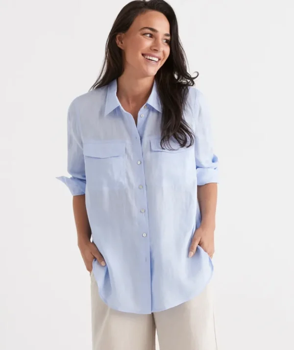 Sussan Linen Urban Shirt-Women Shirts