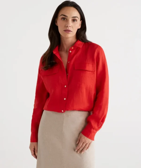 Sussan Linen Urban Shirt-Women Shirts