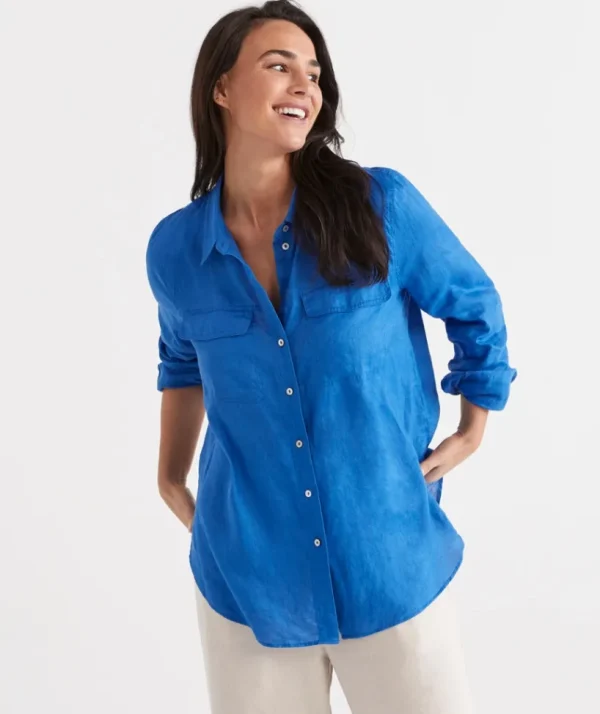 Sussan Linen Urban Shirt-Women Shirts