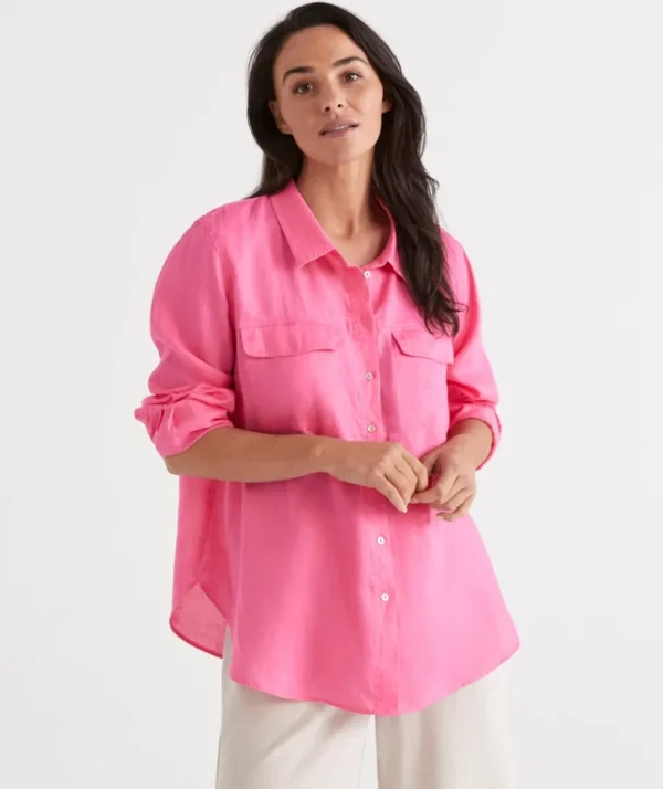 Sussan Linen Urban Shirt-Women Shirts