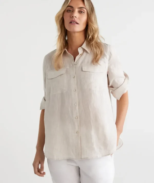 Sussan Linen Urban Shirt-Women Shirts