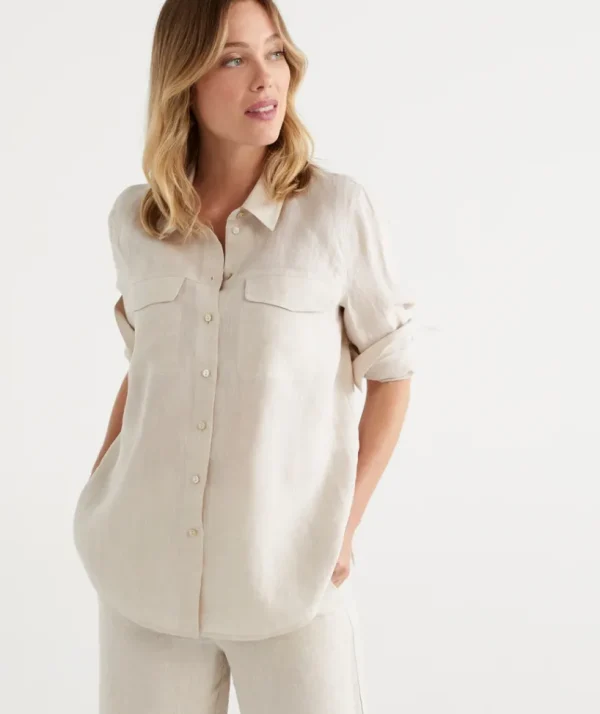 Sussan Linen Urban Shirt-Women Shirts