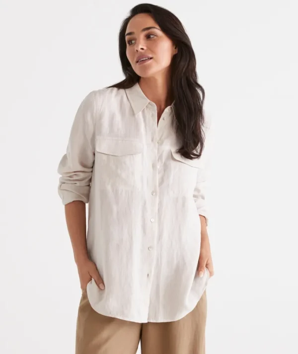 Sussan Linen Urban Shirt-Women Shirts