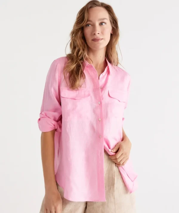 Sussan Linen Urban Shirt-Women Shirts