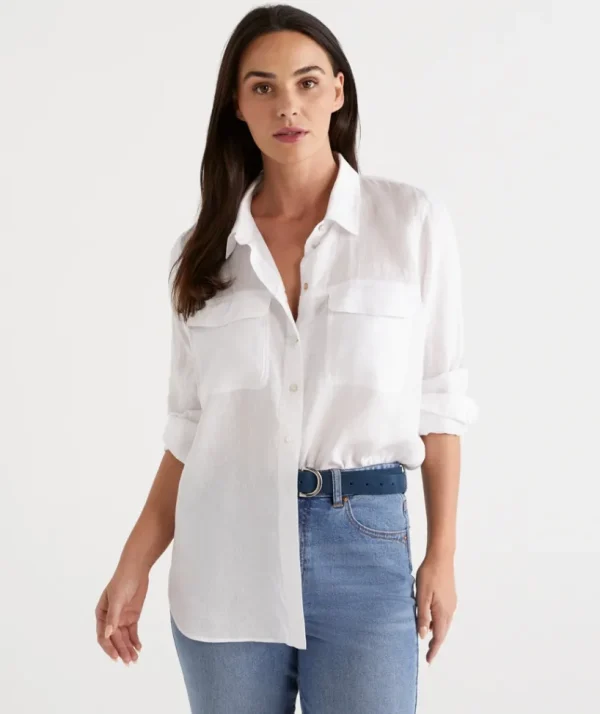 Sussan Linen Urban Shirt-Women Shirts