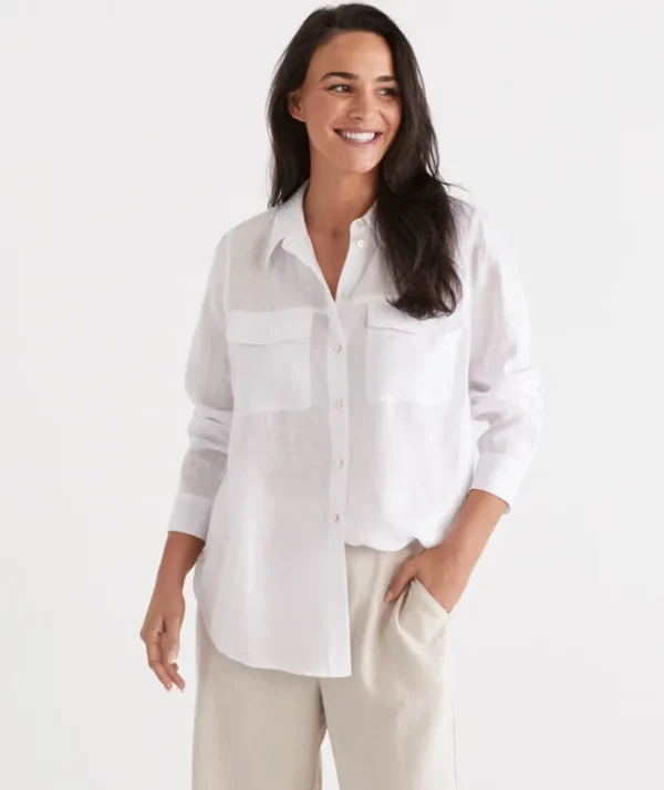 Sussan Linen Urban Shirt-Women Shirts