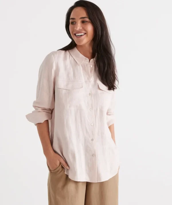 Sussan Linen Urban Shirt-Women Shirts