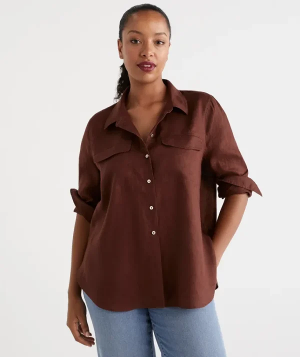 Sussan Linen Urban Shirt-Women Shirts