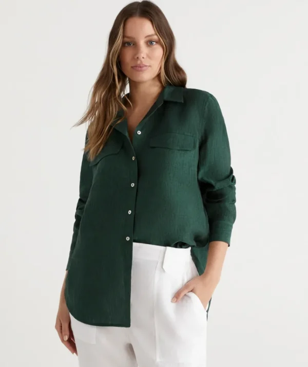 Sussan Linen Urban Shirt-Women Shirts