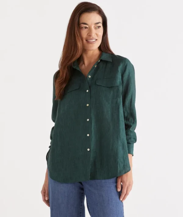 Sussan Linen Urban Shirt-Women Shirts