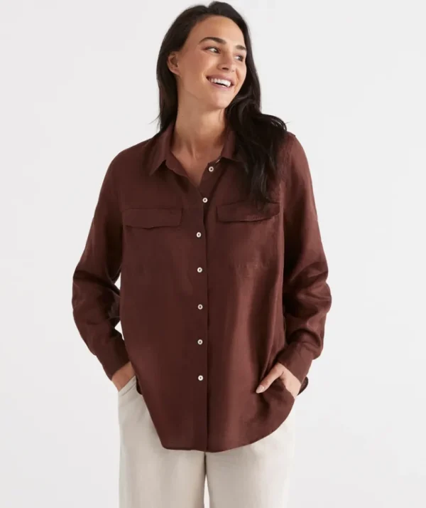 Sussan Linen Urban Shirt-Women Shirts