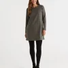 Sussan Long Sleeve Houndstooth Tunic-Women Tops