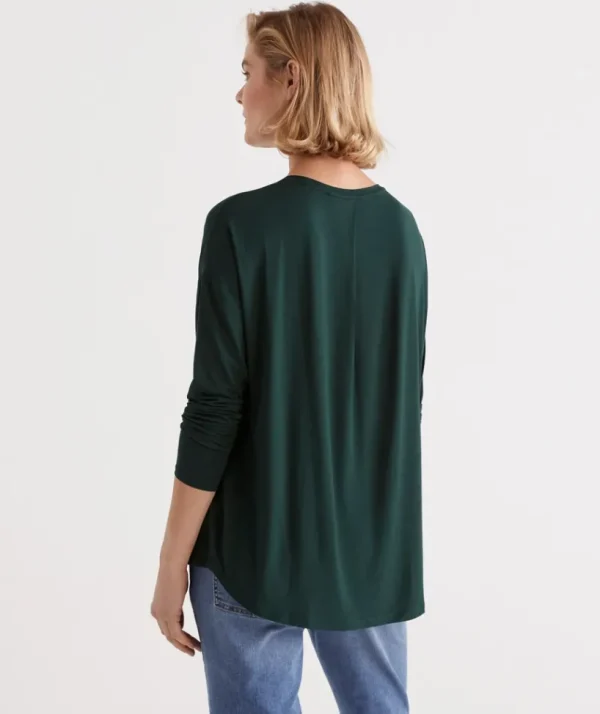 Sussan Long Sleeve Pleat Back Top-Women Tops