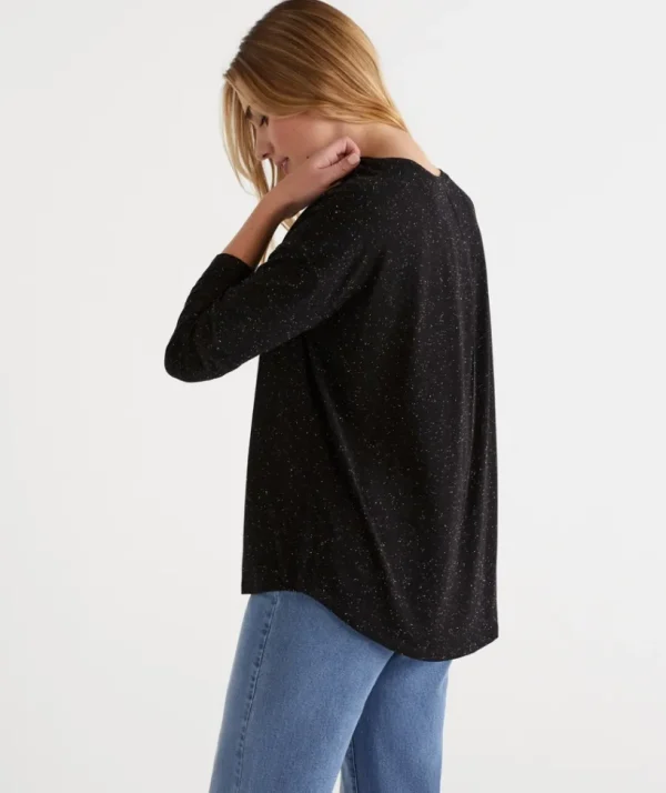 Sussan Long Sleeve Pleat Back Top-Women Tops