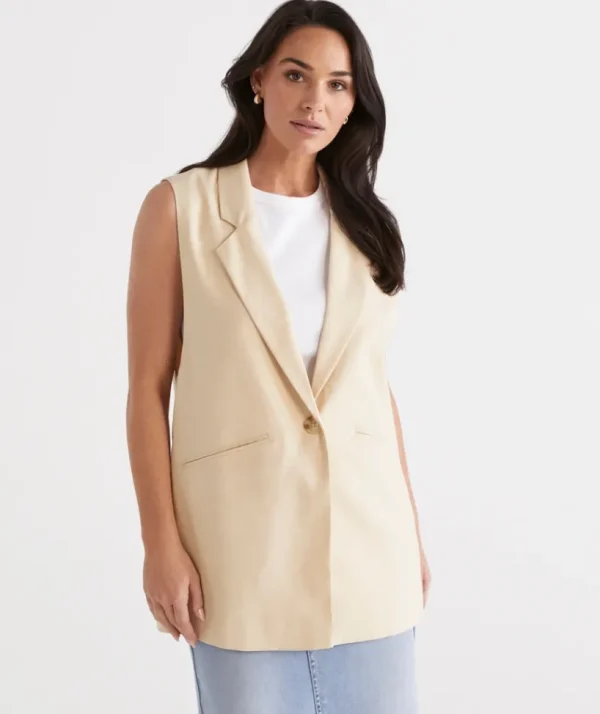 Sussan Longline Vest-Women Jackets & Coats