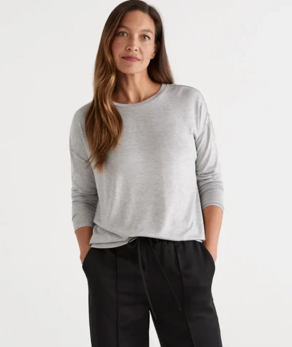 Sussan Marle Crew Neck Long Sleeve Top-Women Tops