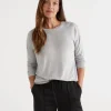 Sussan Marle Crew Neck Long Sleeve Top-Women Tops