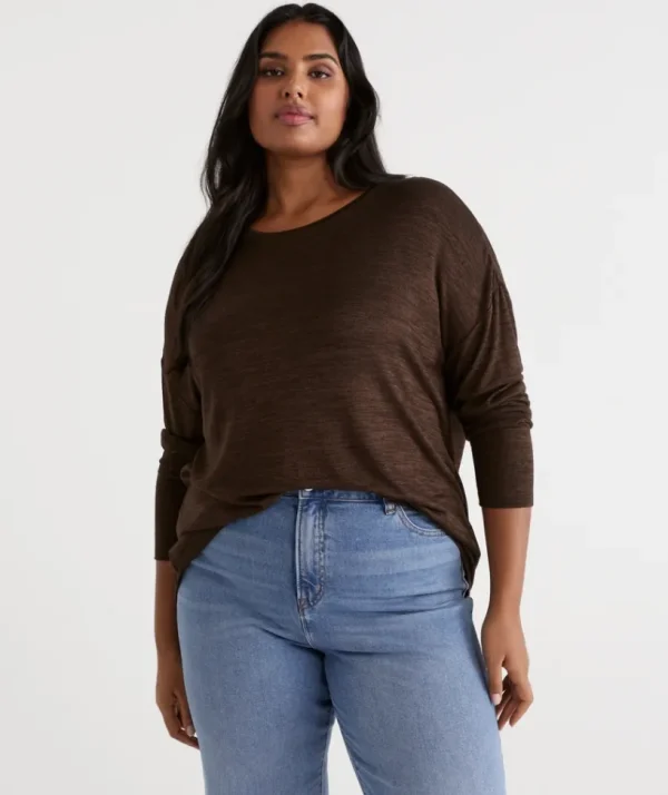 Sussan Marle Crew Neck Long Sleeve Top-Women Tops