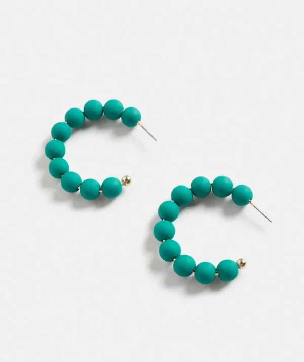 Sussan Matte Beaded Hoop Earring-Women Jewellery