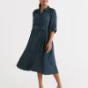 Sussan Midi Shirt Dress-Women Dresses